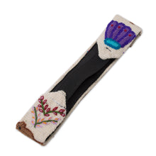 Load image into Gallery viewer, Llama Pattern Wool Headband in Alabaster from Peru - Llama Procession | NOVICA