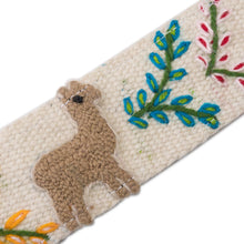Load image into Gallery viewer, Llama Pattern Wool Headband in Alabaster from Peru - Llama Procession | NOVICA
