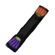 Load image into Gallery viewer, Floral and Strawberry Pattern Wool Headband from Peru - Flowers and Strawberries | NOVICA