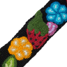 Load image into Gallery viewer, Floral and Strawberry Pattern Wool Headband from Peru - Flowers and Strawberries | NOVICA