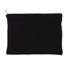 Load image into Gallery viewer, Blue Floral Embroidered Wool Clutch from Peru - Floral Nature | NOVICA