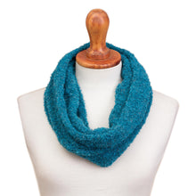 Load image into Gallery viewer, Alpaca Blend Neck Warmer in Solid Teal from Peru - Divine Warmth in Teal | NOVICA