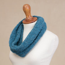 Load image into Gallery viewer, Alpaca Blend Neck Warmer in Solid Teal from Peru - Divine Warmth in Teal | NOVICA