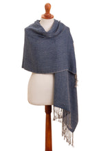 Load image into Gallery viewer, Geometric 100% Alpaca Shawl Woven in Peru - Elegant Girl | NOVICA
