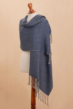 Load image into Gallery viewer, Geometric 100% Alpaca Shawl Woven in Peru - Elegant Girl | NOVICA