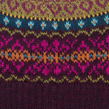 Load image into Gallery viewer, Multi-Color 100% Alpaca Knit Hat with Rows of Varying Motifs - Colorful Carousel | NOVICA