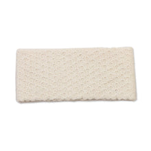 Load image into Gallery viewer, Off-White 100% Baby Alpaca Honeycomb Pattern Knit Headband - Wavelength in Alabaster | NOVICA