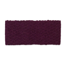 Load image into Gallery viewer, Boysenberry 100% Baby Alpaca Honeycomb Pattern Knit Headband - Wavelength in Boysenberry | NOVICA