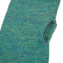 Load image into Gallery viewer, Green 100% Baby Alpaca Cable Knit Fingerless Mitts - Luscious Twist in Emerald | NOVICA