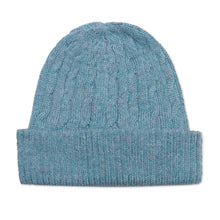 Load image into Gallery viewer, Robin's Egg Blue 100% Alpaca Soft Cable Knit Hat from Peru - Comfy in Blue | NOVICA
