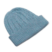 Load image into Gallery viewer, Robin's Egg Blue 100% Alpaca Soft Cable Knit Hat from Peru - Comfy in Blue | NOVICA