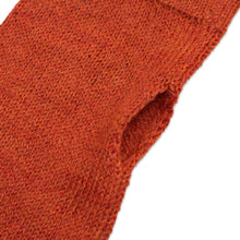Load image into Gallery viewer, 100% Baby Alpaca Orange Knit Fingerless Mitts From Peru - Luscious Twist in Orange | NOVICA