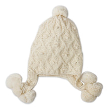 Load image into Gallery viewer, Diamond Pattern 100% Alpaca Knit Hat in Alabaster from Peru - Diamond Elegance in Alabaster | NOVICA