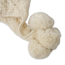 Load image into Gallery viewer, Diamond Pattern 100% Alpaca Knit Hat in Alabaster from Peru - Diamond Elegance in Alabaster | NOVICA