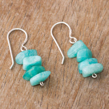 Load image into Gallery viewer, Amazonite Beaded Dangle Earrings Crafted in Peru - Aqua Harmony | NOVICA