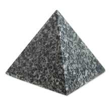 Load image into Gallery viewer, Tourmaline and Quartz Pyramid Gemstone Figurine (2.5 Inch) - Speckled Pyramid | NOVICA