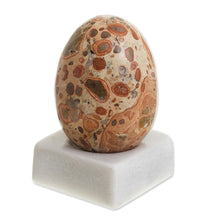 Load image into Gallery viewer, Egg-Shaped Leopardite Gemstone Figurine from Peru - Cute Egg | NOVICA