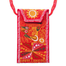 Load image into Gallery viewer, Embroidered Eyeglasses Bag in Chili from Peru - Embellished Beauty in Chili | NOVICA