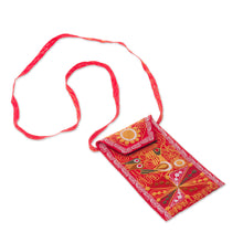 Load image into Gallery viewer, Embroidered Eyeglasses Bag in Chili from Peru - Embellished Beauty in Chili | NOVICA