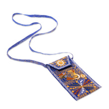 Load image into Gallery viewer, Embroidered Eyeglasses Bag in Royal Blue from Peru - Embellished Beauty in Blue | NOVICA