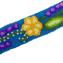 Load image into Gallery viewer, Embroidered Floral Wool Headband in Teal from Peru - Teal Garden | NOVICA
