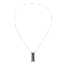 Load image into Gallery viewer, Modern Chrysocolla Pendant Necklace Crafted in Peru - Contemporary Minimalist | NOVICA