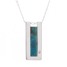 Load image into Gallery viewer, Modern Chrysocolla Pendant Necklace Crafted in Peru - Contemporary Minimalist | NOVICA