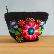 Load image into Gallery viewer, Hand Embroidered Floral Coin Purse - Paradise | NOVICA