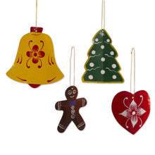 Load image into Gallery viewer, Assorted Recycled Metal Holiday Ornaments (Set of 4) - Holiday Fun | NOVICA