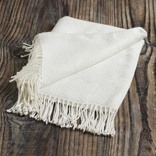 Load image into Gallery viewer, Textured White Alpaca Acrylic Blend Throw Blanket from Peru - White Andean Textures | NOVICA