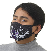 Load image into Gallery viewer, 2 Black & White Cotton Blend Nose Clip Masks 3-Layers (Pair) - Animal Games | NOVICA