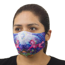 Load image into Gallery viewer, 3-Layer Cotton Blend Nose Clip Animal Print Masks (Pair) - Fantasy Animals | NOVICA