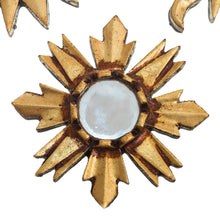 Load image into Gallery viewer, Mirrored Wall Accents with Sun Shapes (Set of 3) - Ancient Suns in Bronze | NOVICA