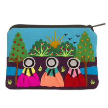 Load image into Gallery viewer, Applique Coin Purse Handmade in Peru - A Walk in the Fields | NOVICA