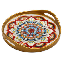 Load image into Gallery viewer, Artisan Crafted Reverse-Painted Glass Tray - Healing Colors | NOVICA