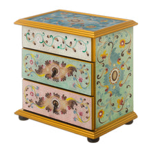 Load image into Gallery viewer, Pastel Reverse-Painted Glass Jewelry Chest - Pastel Splendor | NOVICA