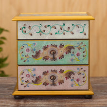 Load image into Gallery viewer, Pastel Reverse-Painted Glass Jewelry Chest - Pastel Splendor | NOVICA