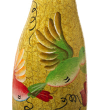 Load image into Gallery viewer, Multicolored Dried Gourd Birdhouse - Tulips and Hummingbird | NOVICA