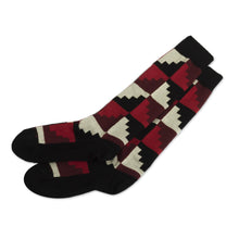 Load image into Gallery viewer, Red and Black Unisex Socks - Nazca | NOVICA