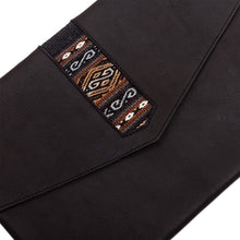 Load image into Gallery viewer, Versatile Leather Geometric Sling Bag from Peru - Mystic Black | NOVICA