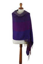 Load image into Gallery viewer, Hand-woven Alpaca Blend Jacquard Shawl Scarf from Peru - Corales | NOVICA