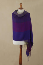 Load image into Gallery viewer, Hand-woven Alpaca Blend Jacquard Shawl Scarf from Peru - Corales | NOVICA