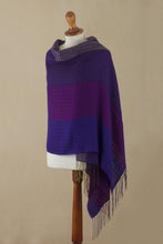 Load image into Gallery viewer, Hand-woven Alpaca Blend Jacquard Shawl Scarf from Peru - Corales | NOVICA