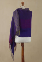 Load image into Gallery viewer, Hand-woven Alpaca Blend Jacquard Shawl Scarf from Peru - Corales | NOVICA