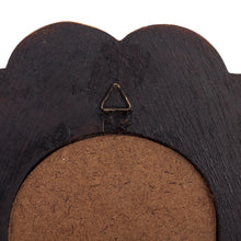 Load image into Gallery viewer, Wood and Painted Glass Accent Mirror - Cusco Altar in Periwinkle | NOVICA