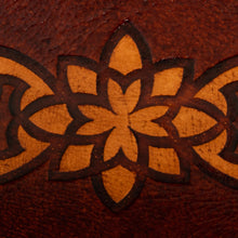 Load image into Gallery viewer, Tooled Leather Rectangular Brown Catchall Plate from Peru - Redwood Gothic | NOVICA