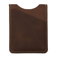 Load image into Gallery viewer, Two Slot Camel Brown Leather Card Holder from Peru - Weekender in Camel | NOVICA