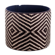 Load image into Gallery viewer, Natural Fiber Dark Brown and Ivory Cuff Bracelet - Singing Dove | NOVICA