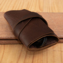 Load image into Gallery viewer, Brown Leather Cable Organizer - Tech Moves | NOVICA