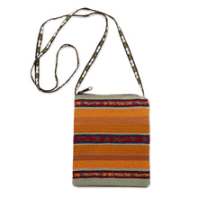 Load image into Gallery viewer, Sunrise Striped Alpaca Wool Shoulder Bag - Inca Sunrise | NOVICA
